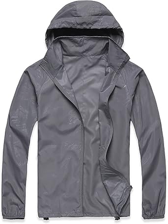 Ymosrh Mens Work Jackets Lightweight Waterproof Windbreaker Rain Jacket Packable with Hood for Hiking Travel, XS-3XL