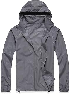 Men's Travel Rain Jacket Waterproof Windbreaker Lightweight Packable Coat with Hood for Outdoor Hiking, XS-3XL