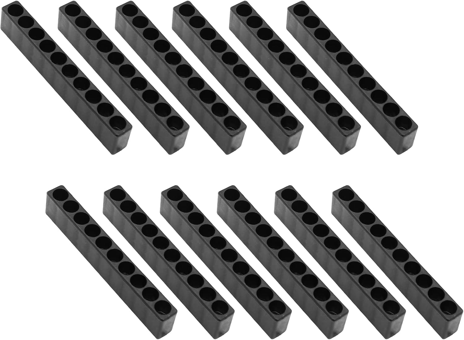 Kyuionty 12 Pcs 10 Holes Hex Shank Screwdriver Bit Holder, Plastic Hex Bit Holder Organizer