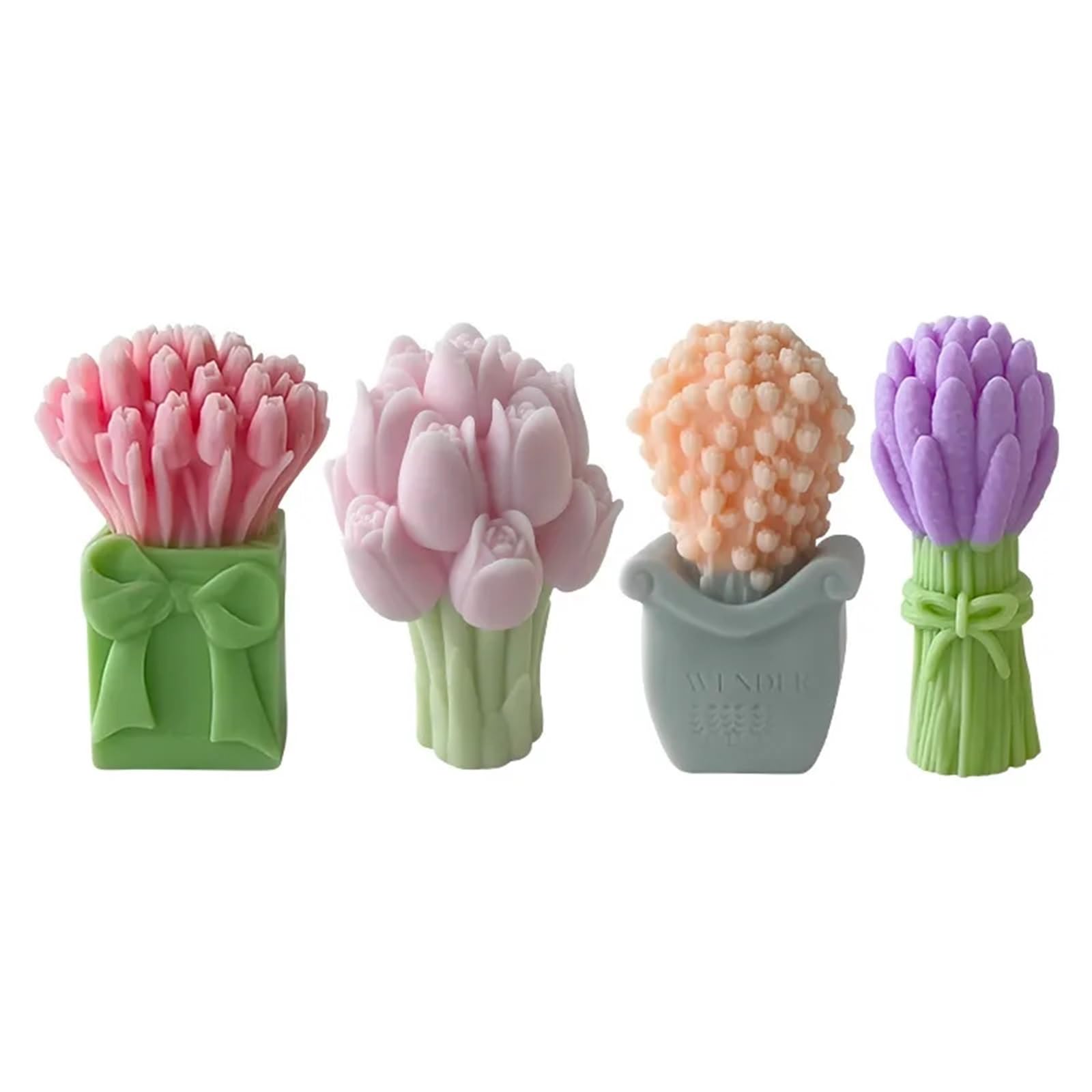 Molde Velas Perfumadas Moldes de silicona for velas con ramo de lavanda 3D, hecho a mano, flor de tulipán, jabón de resina, molde de escayola, herramienta de fabricación for manualidades, hogar, 1 Uds