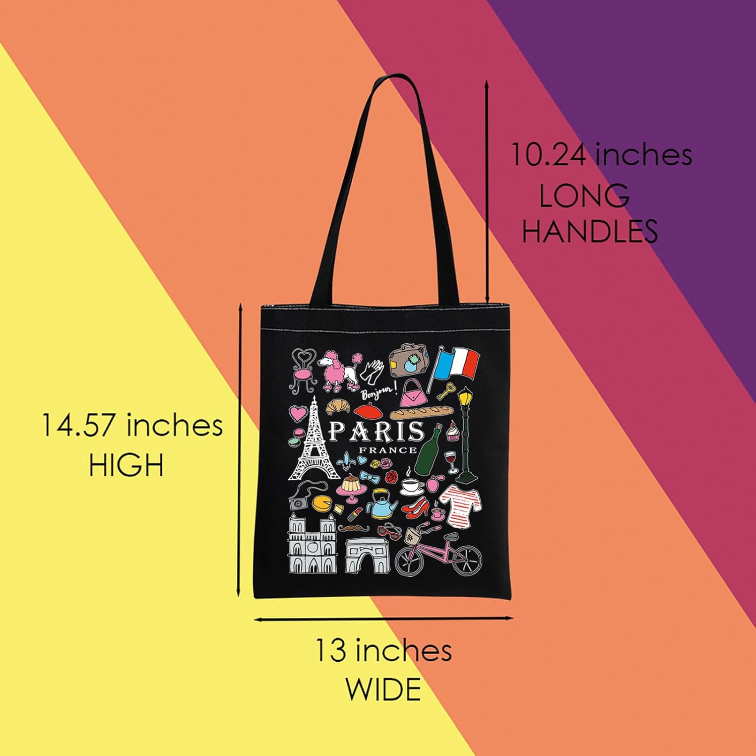 MNIGIU Paris Tote Bag France Lovers Gift Paris Travel Gift P-aris Souvenir G-ift P-aris Welcome Bag - Image 4