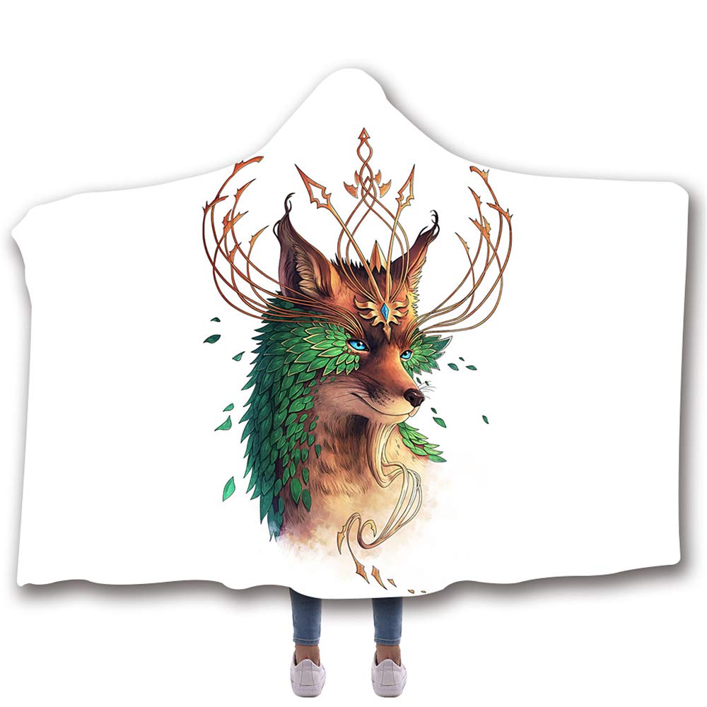 Couverture à capuche loup 3D en peluche super douce et chaude