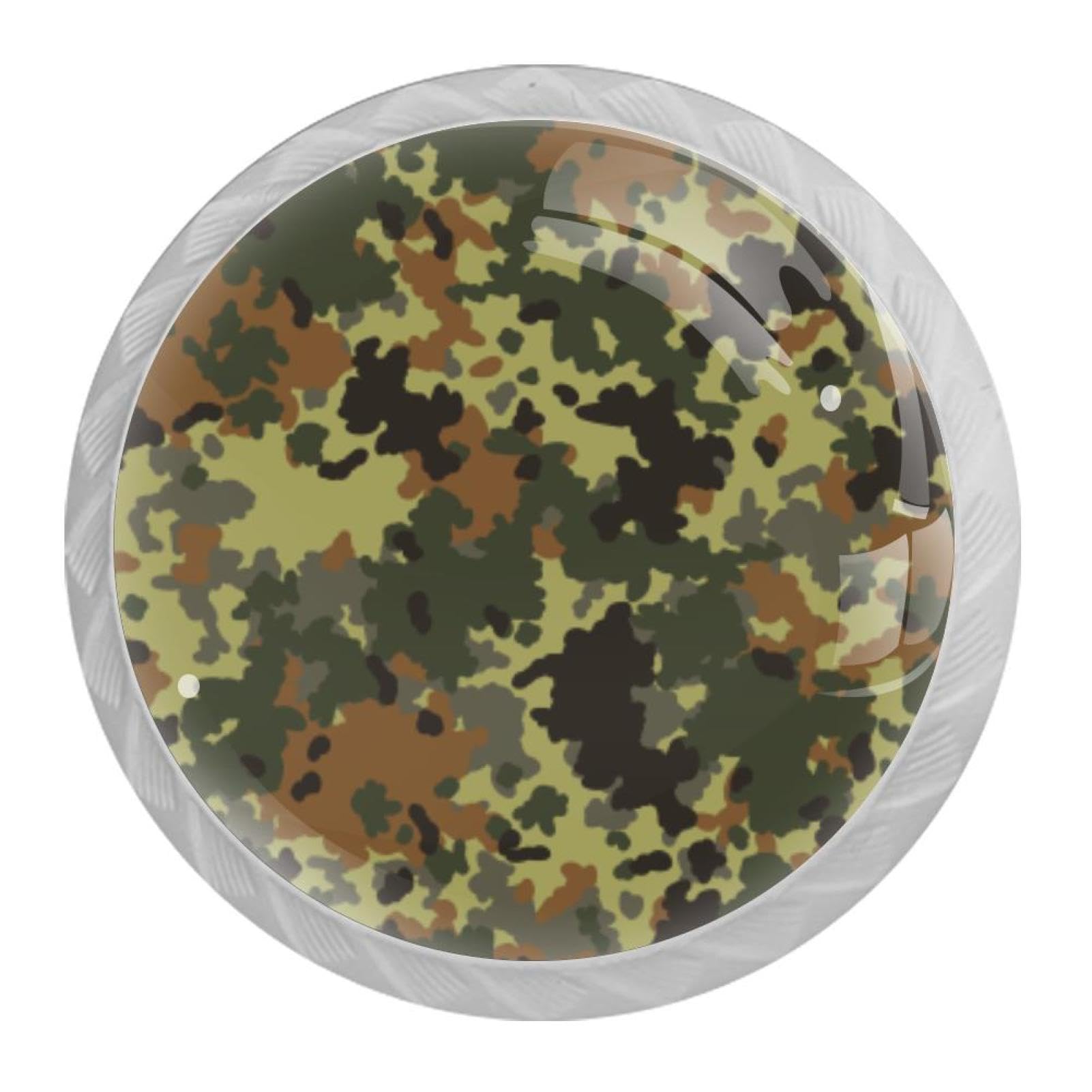 Tqmspg Multi20 4 Pieces Drawer Pulls Camouflage Pattern Door Knobs Dresser Handles For Kitchen Wardrobe Cupboard Hardware Furniture