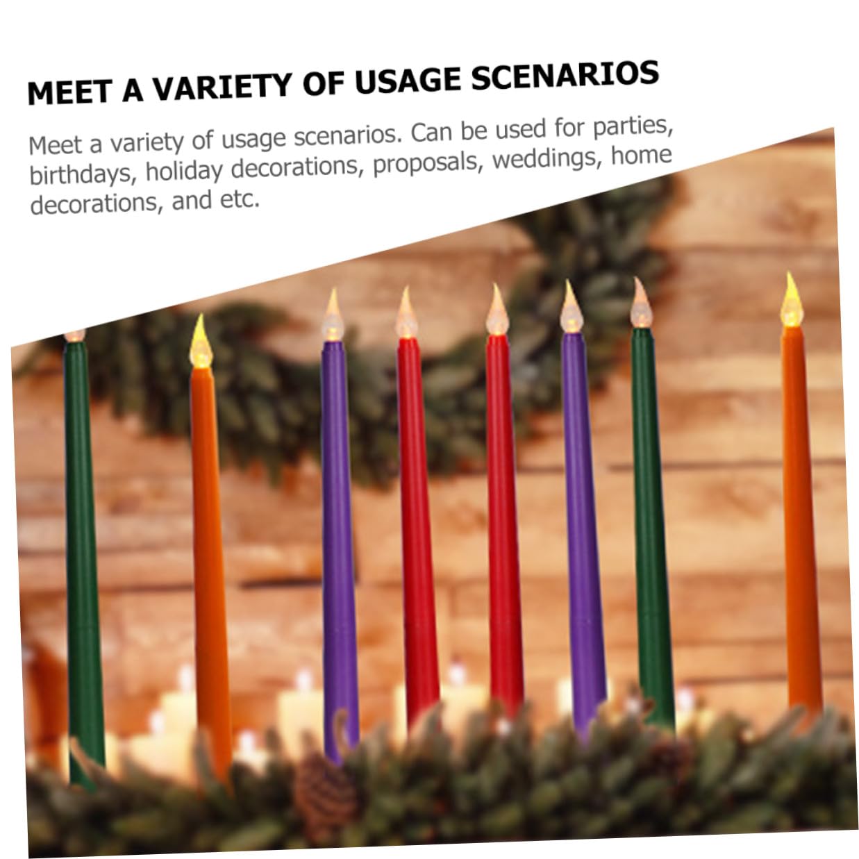 Candele LED senza Fiamma Coniche Viola 12 Pezzi, Effetto Realistico