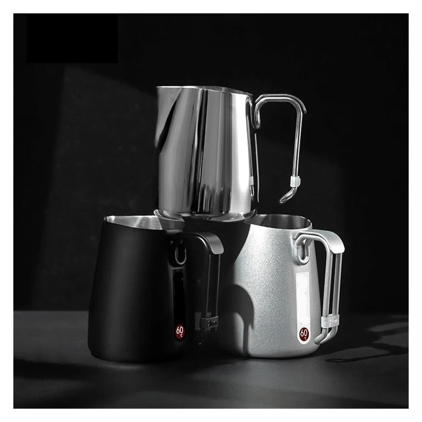 Caraffa Schiuma Latte, Brocca Acciaio Inox 600ml Con Linee Di Misura