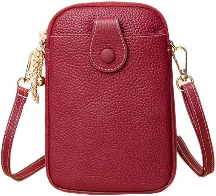 Leather Mother's Mobile Phone Messenger Bag Women's Vertical Coin Pocket Mini