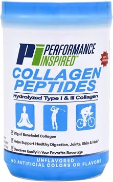 PERFORMANCE INSPIRED Collagen Peptides Powder Unflavored 18G Protein