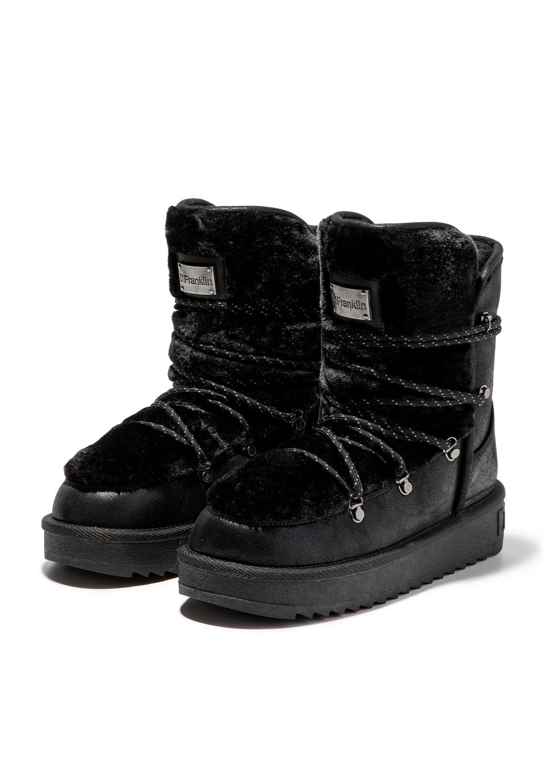 D.Franklin Bottes Australiennes Femme Nordic Trk Fur en Noir - Bottes pour Femme - Mode Casual - Taille (41) - Modèle nordic-trk