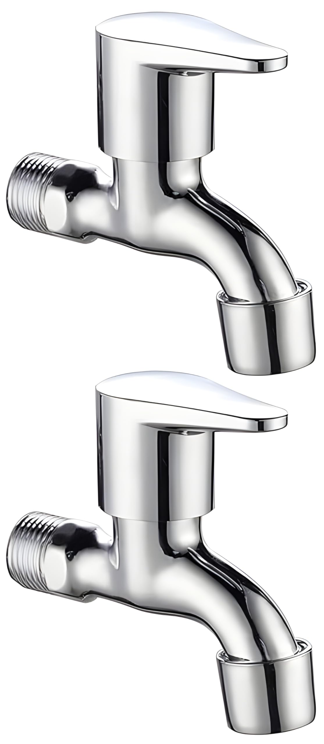 METWIN Stainless Steel Bib Cock Tap for Bathroom Kitchen Chrome Plated (2)
