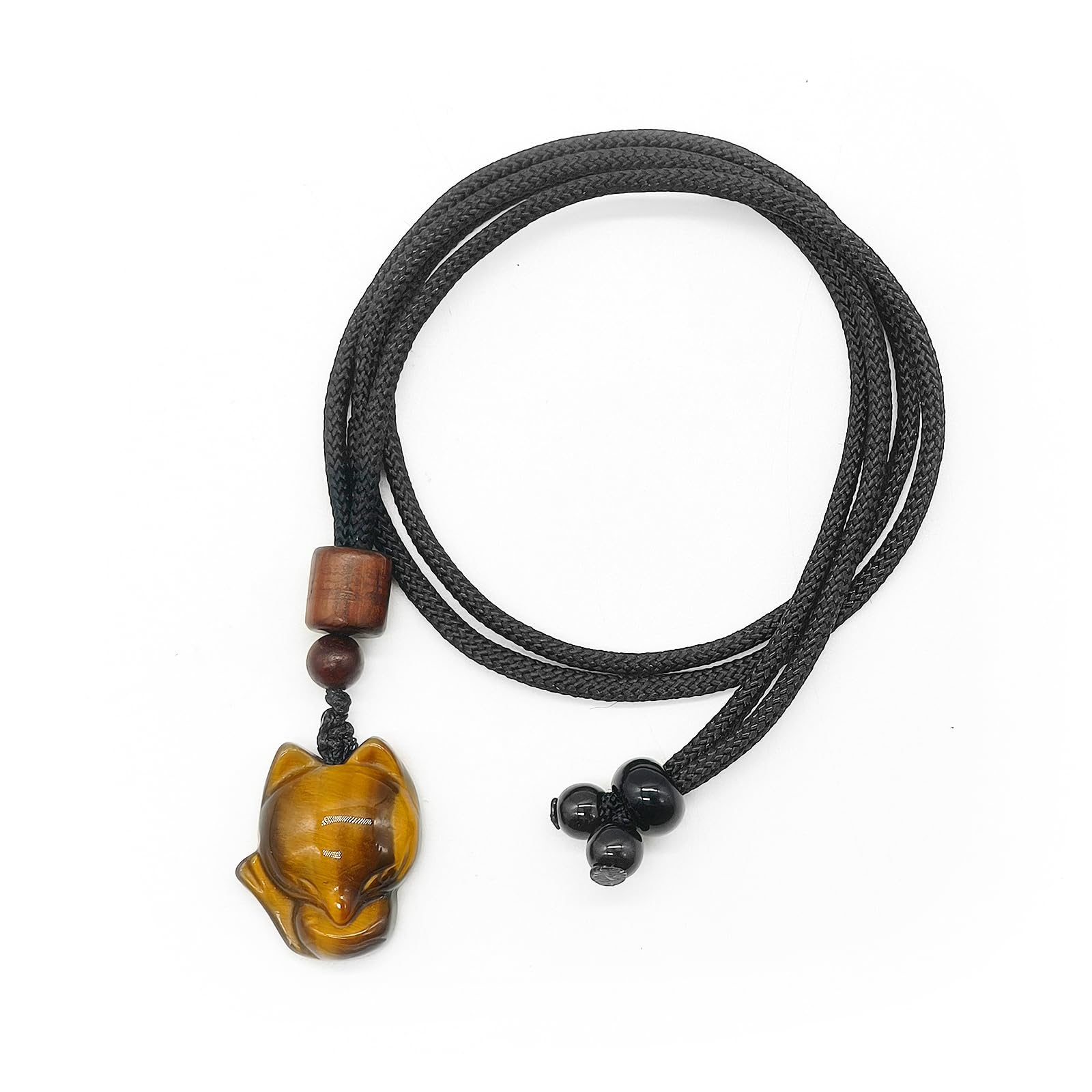 Vansruyi Crystal Pendant Necklaces Healing love Womens Mens choker Obsidian Tiger eye White Crystal Black Gold waterproof dainty