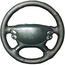 Steering Wheel Protector For Mercedes For Benz E350 W211 C209 C219 W463 R230 SL500 CLK350 2004-2008 Full Black Leather Car Steering Wheel CoverWHITE