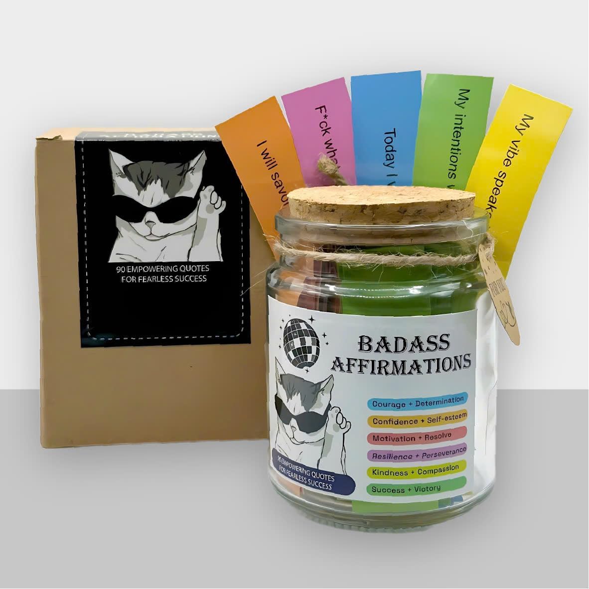 Badass Affirmation Jar, Affirmation Cards, Bestie, Positive Cards for Women, Sister Gift, Valentines Day Gifts For Her, Support Emotion for Women, Valentines Day Gifts - Image 8
