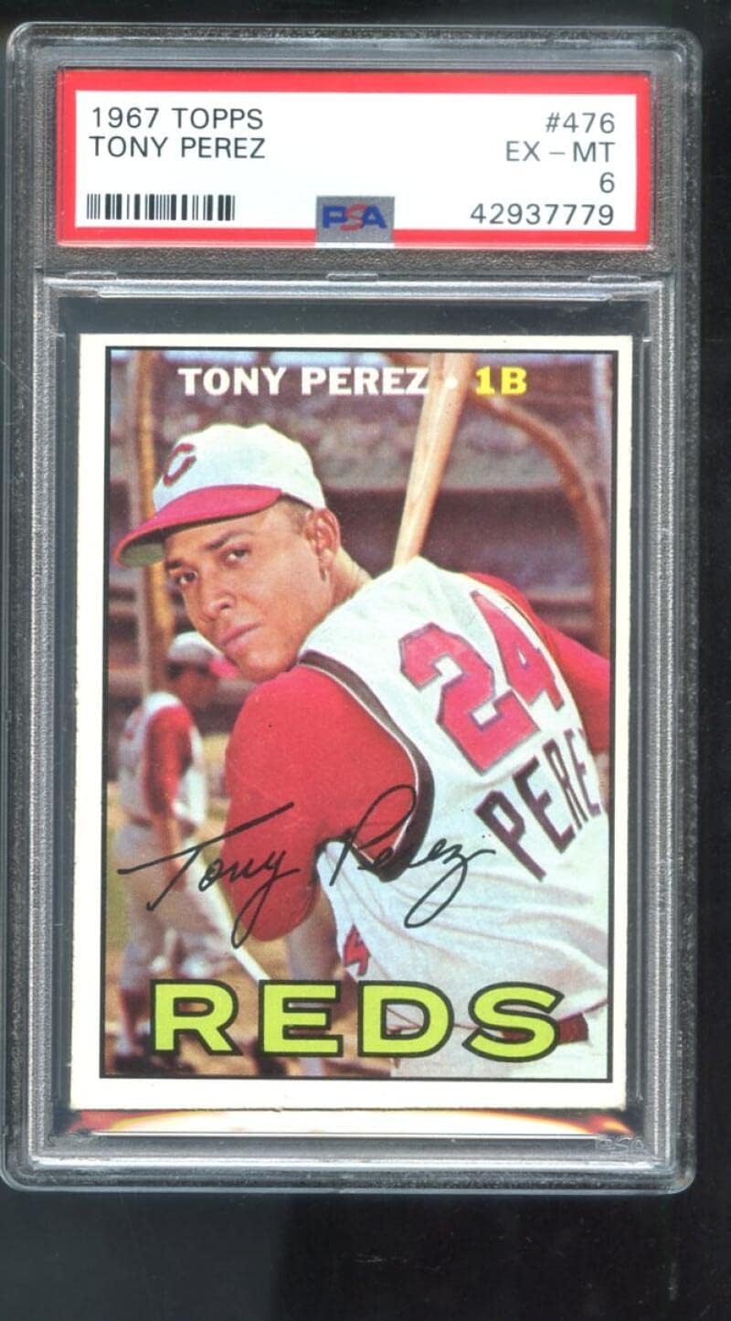 1967 Topps #476 Tony Perez Cincinnati Reds PSA 6 Graded Baseball Card MLB