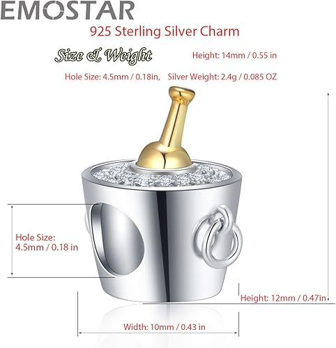 Miniatura 2 de Love Coffee and Champagne - Dijes de plata de ley 925, copa de vino, piña y fresa, cono de helado, copa de cóctel, maíz, champiñón, colgante de