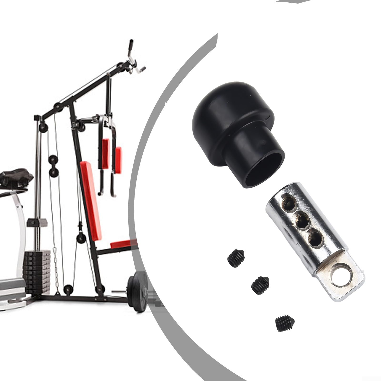 Tappo e connettore per cavo da palestra, terminale a sfera in gomma con anima in acciaio, vite esagonale per cavi di diametro 5-6 mm, accessorio per attrezzature per il fitness (1 set)