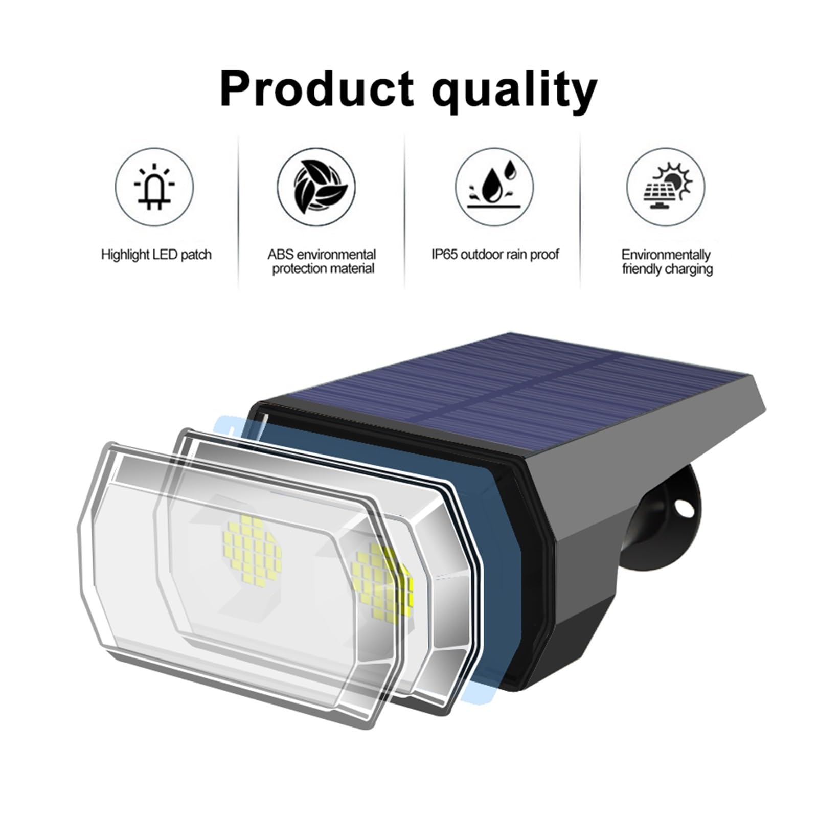Solar LED Lights Outdoor 48 LED Wodoodporna Bezprzewodowa Lampa Ścienna Street Spotlight Krajobrazowy 3 Tryby Wodoodporna Dekoracja Ogrodowa Super Jasny(1PC-Warm)