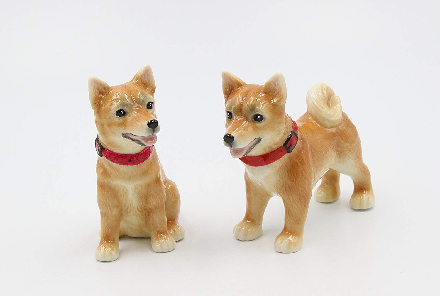 Cosmos Gifts 20777 Fine Porcelain Shiba Inu Dog Salt and Pepper Shakers Set, 3-5/8" L