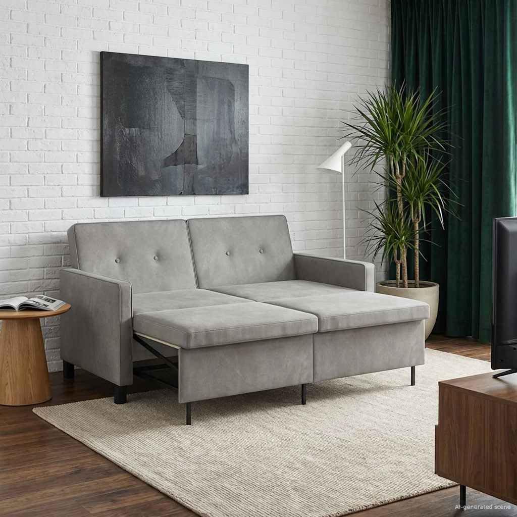 Schlafsofa hellgrün aus Stoff 154 cm