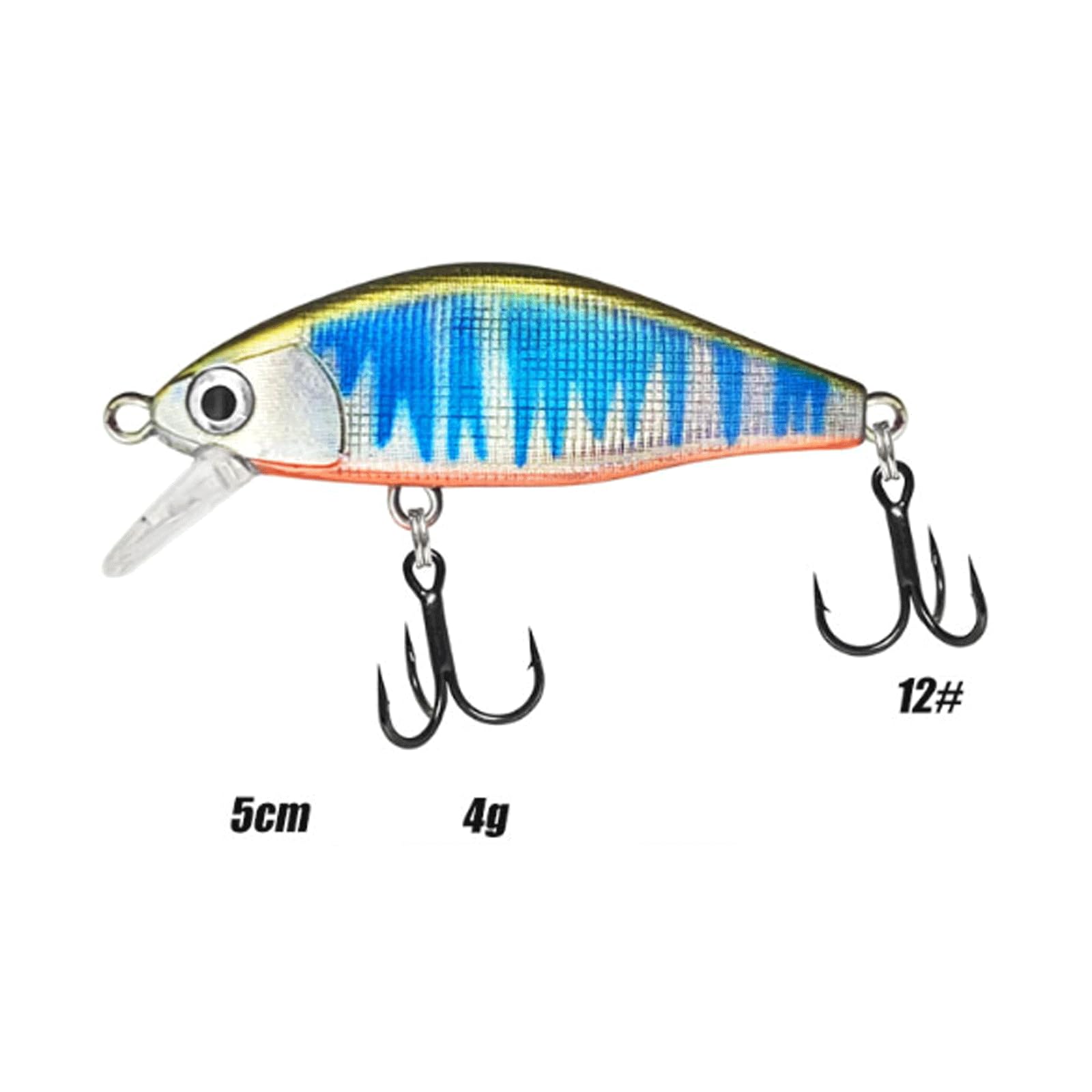 Leurres de pêche, 3 pièces, leurres coulants de type minnow, 4 g, 50 mm, leurres durs artificiels, longueur 1,5-2,5 m, crankbaits, wobblers, pour la pêche à la truite, à la perche et au bar.