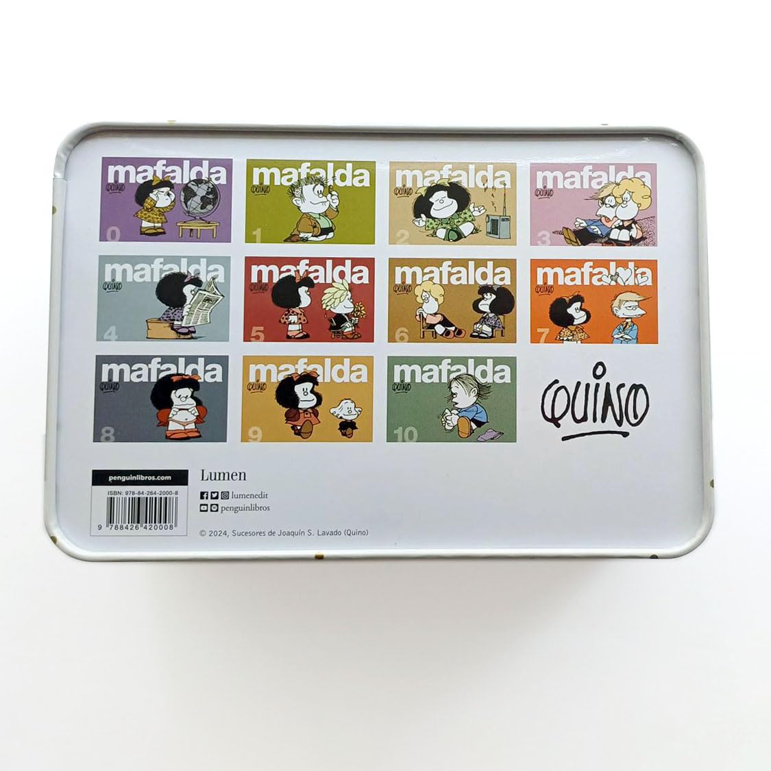 Colección Mafalda: 11 tomos en una caja de lata (edición ¡Feliz aniversario, Mafalda!) (Lumen Gráfica)