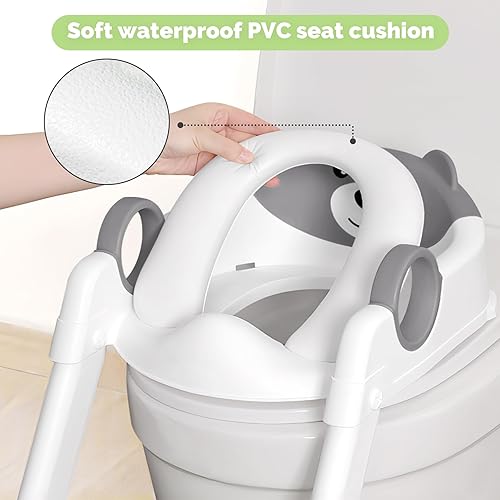 Miniatura 4 de COOSEYA Asiento de inodoro, asiento de entrenamiento para ir al baño para niños pequeños, entrenamiento de inodoro 2 en 1 mejorado para niños y