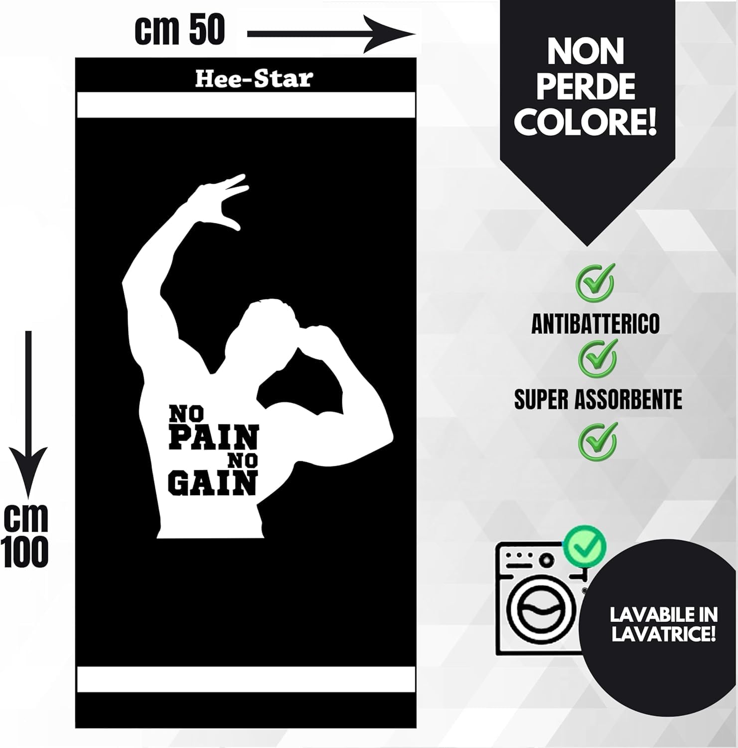 Asciugamano Palestra Uomo - Telo Palestra in Microfibra Sottile e Leggero - Ideale su Panca e Attrezzi per Fitness e Sala Pesi - Gym Towel (Microfibra 200 Gsm)