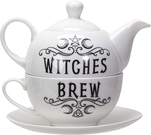 Miniatura 3 de Summit Collection Alchemy Gothic Witches Brew Tea For One Set Bone China Porcelana Juego de té de 3 piezas