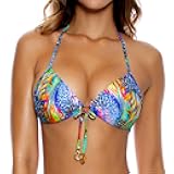Luli FAMA Women's Agua De Fuego Crystallized Molded Push Up Bandeau