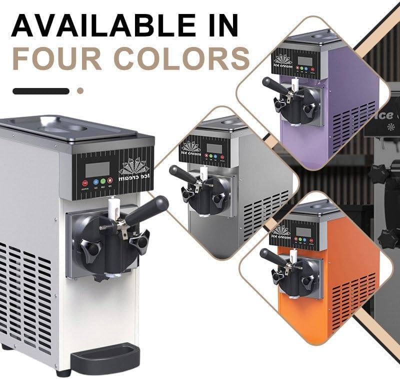 Gelatiera professionale morbida da 450 W, capacità 3,5 l, con LCD, pulizia automatica, 80-100 coni all'ora, per ristoranti e bar