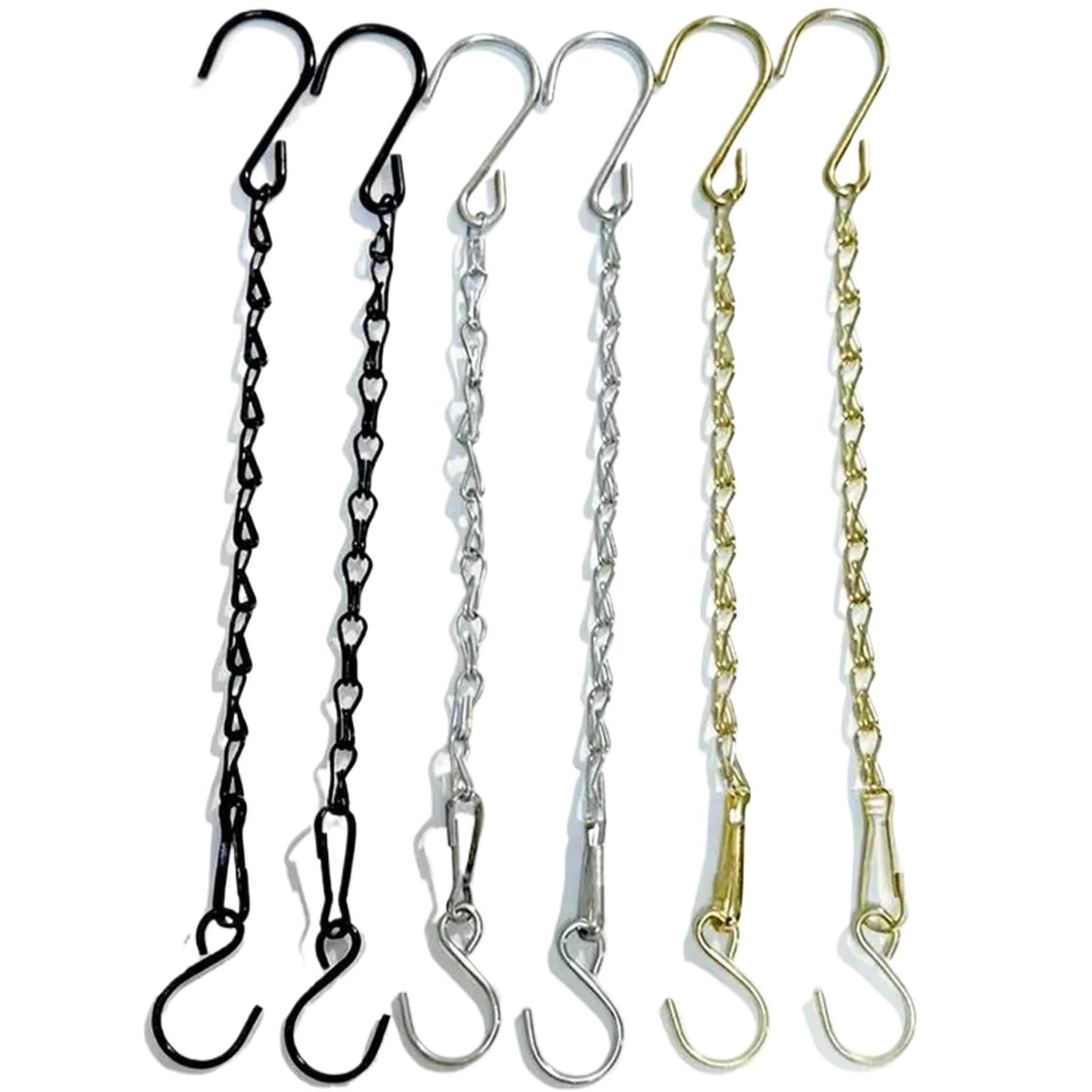 SQQCREATO Hanging Basket Chains Hanging Chains For Flower Pot Basket Bird Feeders Planters Lanterns Ornaments Plant Hangers(29CM Black)