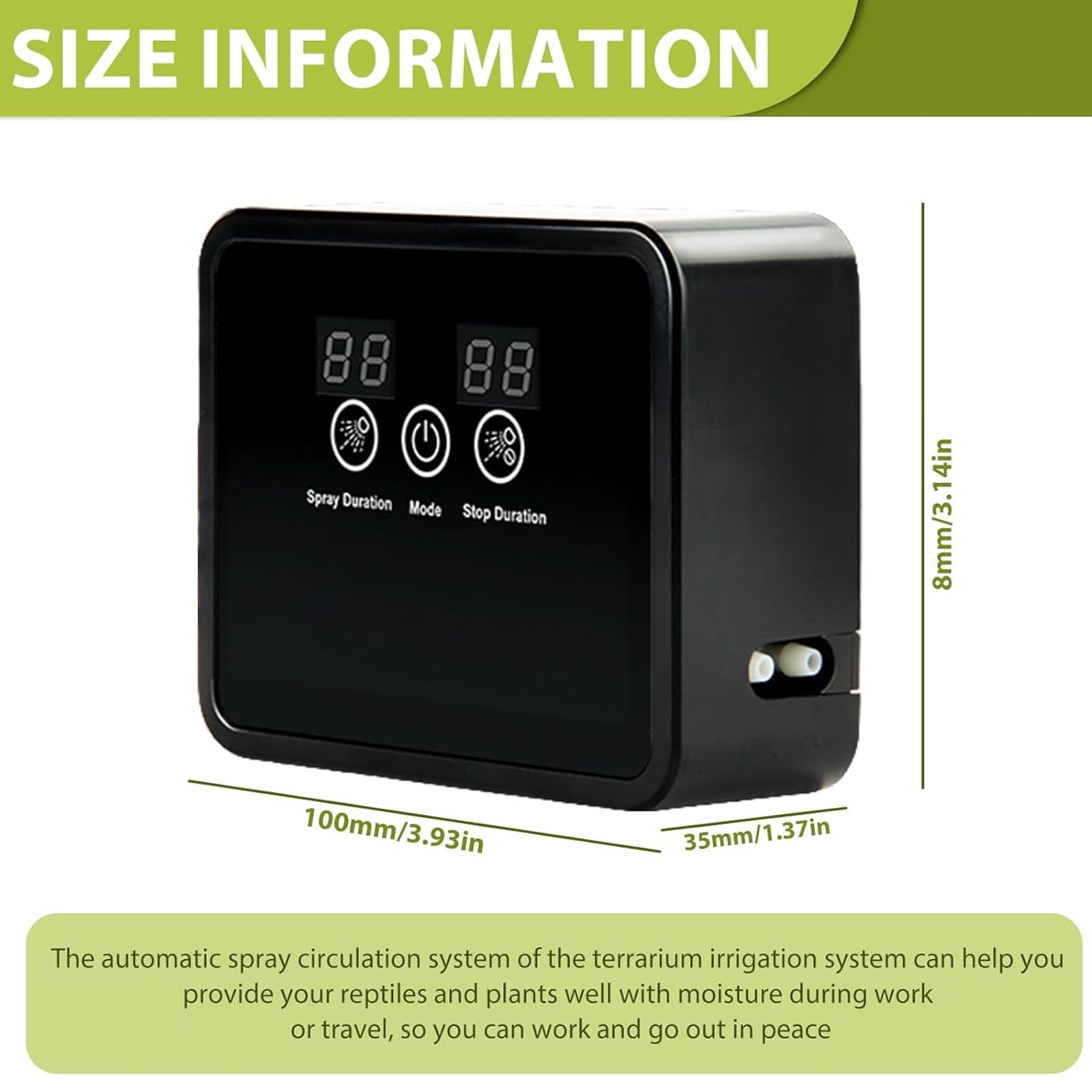 Humidificador de aire para reptiles, sistema de aspersión inteligente de terrario, sistema inteligente de reptiles, atomizador automático con temporizador y boquillas de pulverización ajustables para