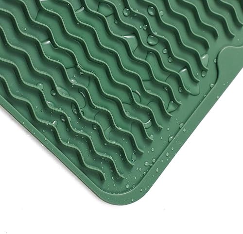 Miniatura 629 de Tapete de silicona para secado de platos para múltiples usos, fácil de limpiar, ecológico, resistente al calor, tapete de silicona para encimera