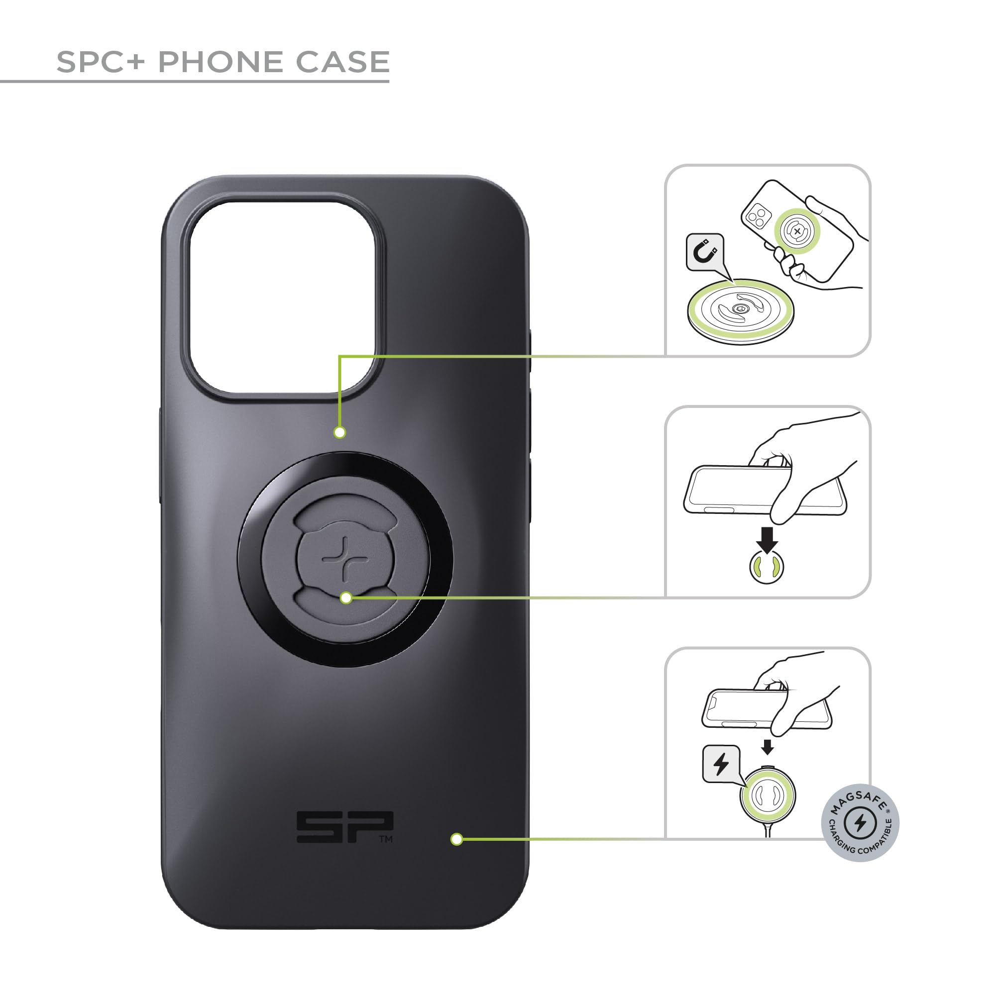 SP CONNECT Micro Stem Bundle | SPC+ | für iPhone 13 mini/12 mini Handy Halterung für den fahrradlenker | Smartphone Halterung Fahrrad | handyhalter