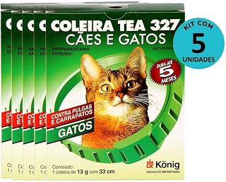 Kit Coleira TEA 327 Gatos König 13g c/33cm -5 Unidades