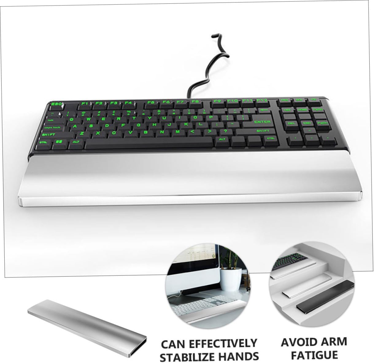 Key Mechanical Keyboard Wrist Rest Aluminum Alloy Hollow Design Ergonomic Palm Support with Non Slip Base for Stable Typing and Comfortable Computer Hand Rest
