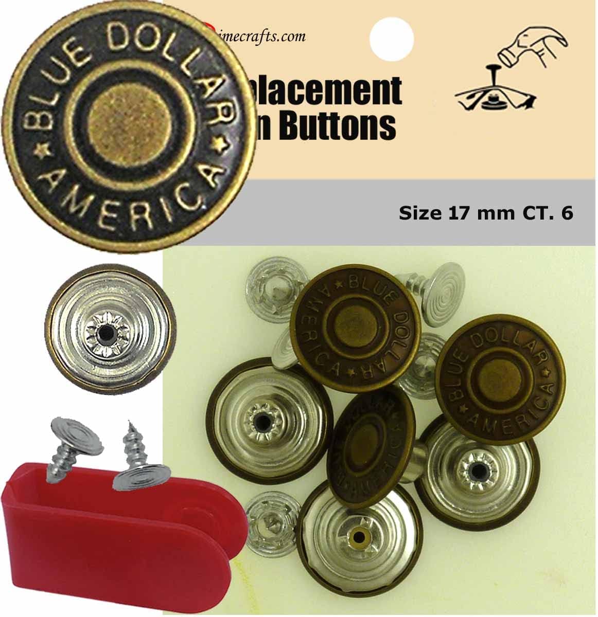 JBDIYMEJean Tack Buttons Kit, Set w/Tool-There is a Replacement Button for Levis! (17mm BDA)