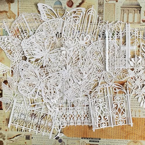 Asaisimg Lot de 30 feuilles de papier de scrapbooking vintage rectangulaire blanc pour scrapbooking, journal, loisirs créatifs