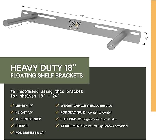 Miniatura 22 de Soporte de estante flotante: soportes de estante ocultos de 12 pulgadas, capacidad de peso de 150 libras, soporta estantes flotantes montados