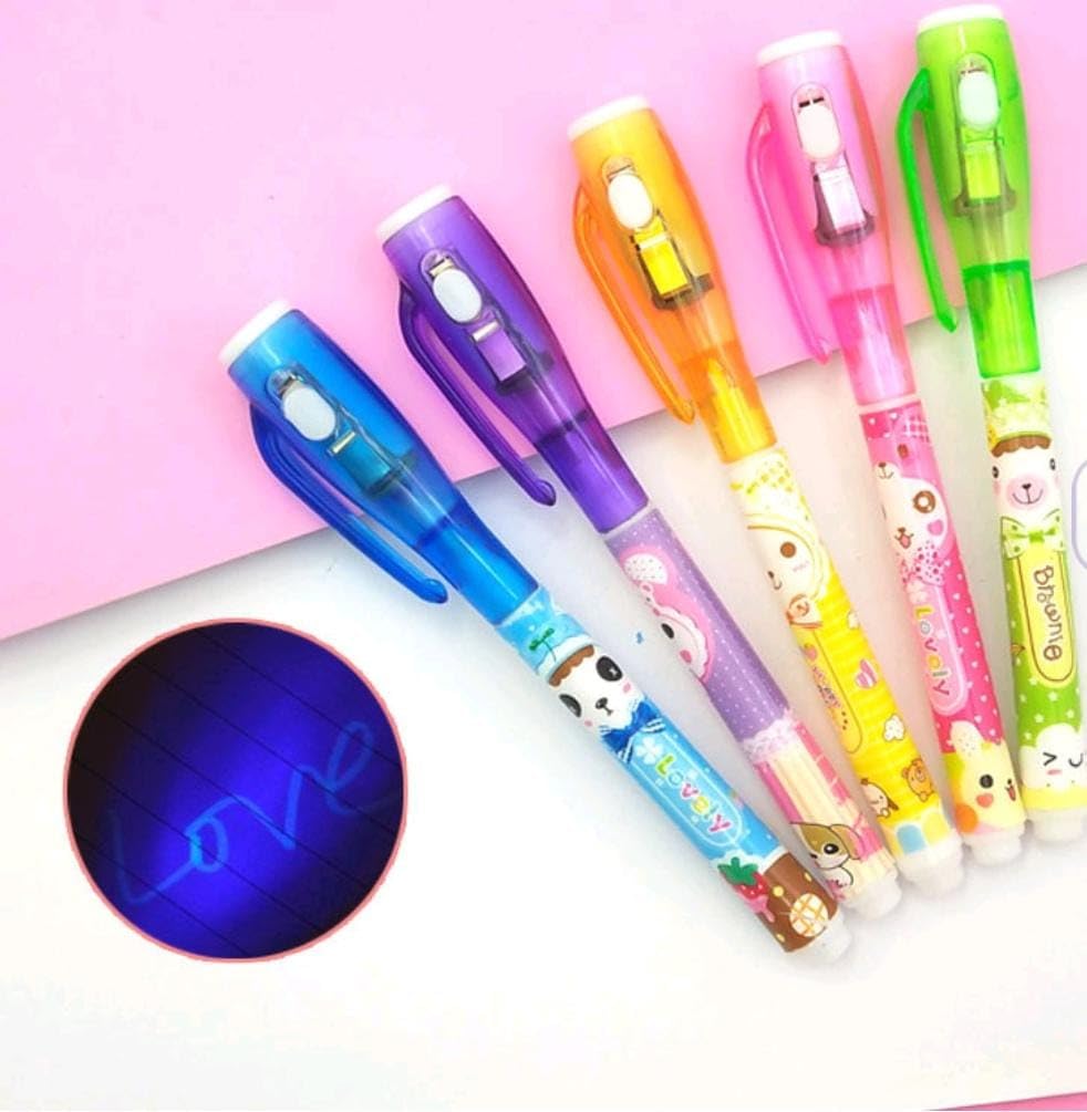 Invisible Ink Magic Pen (6 Pieces) with UV-Light Birthday Return Gifts for All age group — Amazon image 2