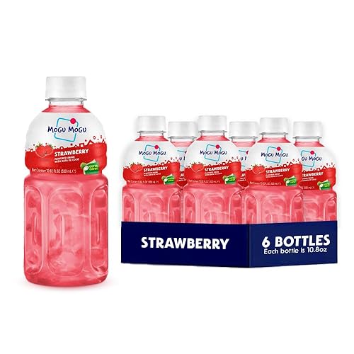 Mogu Mogu Bebida jugo de fresa 6 paquetes bebidas para niños hechas con jugo de fruta y nata de coco gelatina de coco divertidas cajas de jugo Mogu Mogu Bebida jugo de fresa 6 paquetes bebidas para niños hechas con jugo de fruta y nata de coco gelatina de coco divertidas cajas de jugo