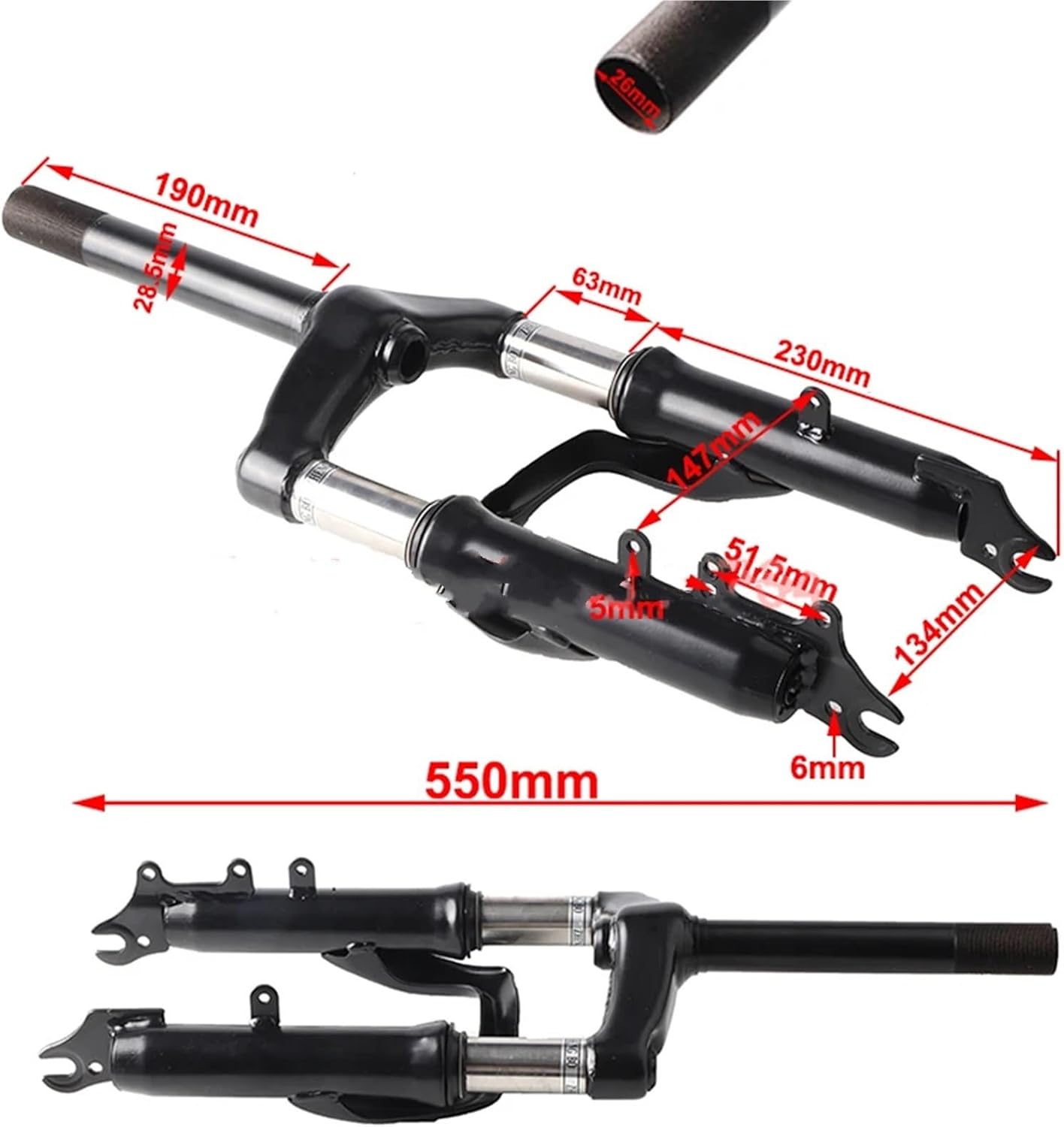 14インチ フロントサスペンションフォーク ブレーキディスク 合金鋼ホルダー オートバイ MTB スクーター フロントチューブショッ