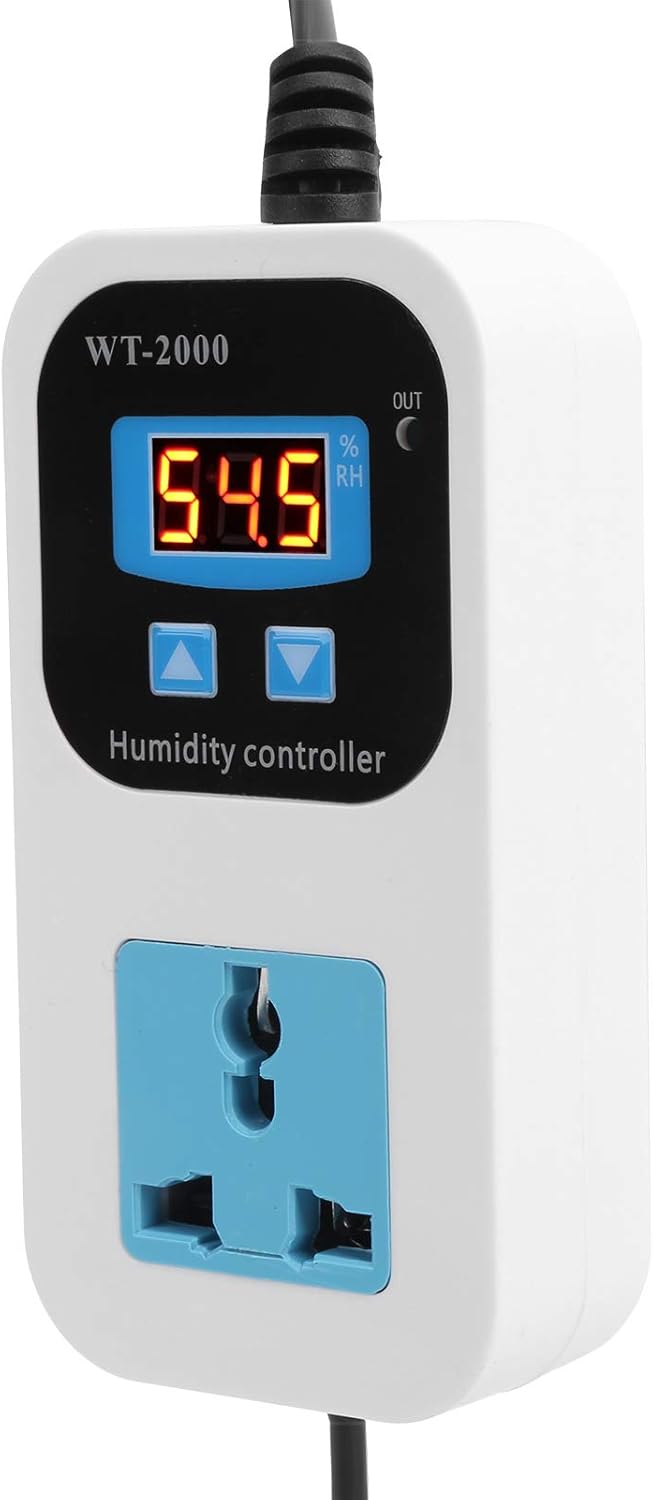 Amаzоn Crаzу 🔥 Dеаlѕ Fafeicy WT2000 110-220V Digital Humidity Controller, Humidify Dehumidification Switch Socket, 0%~99% RH Control Range Used in Humidity Control Fields (US Plug) Fеаturеd Prоduсt Fafeicy WT2000 110-220V Digital Humidity Controller, Humidify Dehumidification Switch Socket, 0%~99% RH Control Range Used in Humidity Control Fields (US Plug)