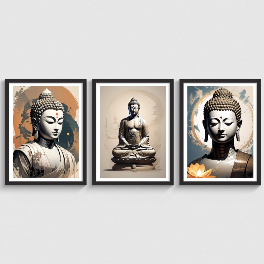COLOSSAL ART HOUSE Set of 3 Buddha Wall Painting for Living Room & Bedroom Painting for Wall Decoration - (10x13 Inch, Wall Decor Paintings) (B0D95QD8MV) Amazon Price History, Amazon Price Tracker