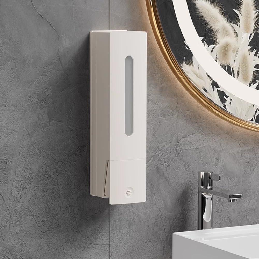 Dozownik szamponu i odżywki bez wiertarki Dozownik mydła prysznicowego montowany na ścianie Dozownik prysznicowy 400 ml(White)