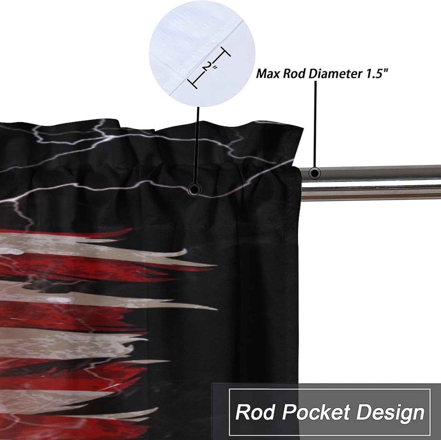 Cool Sports Theme Billiards Rod Pocket Valance Curtains,Abstract Fire Water Billiard Eight Ball American Flag Energy Efficient Rod Pocket Curtain Window Valances for Kitchen Windows,54"x18"in（2Pcs）