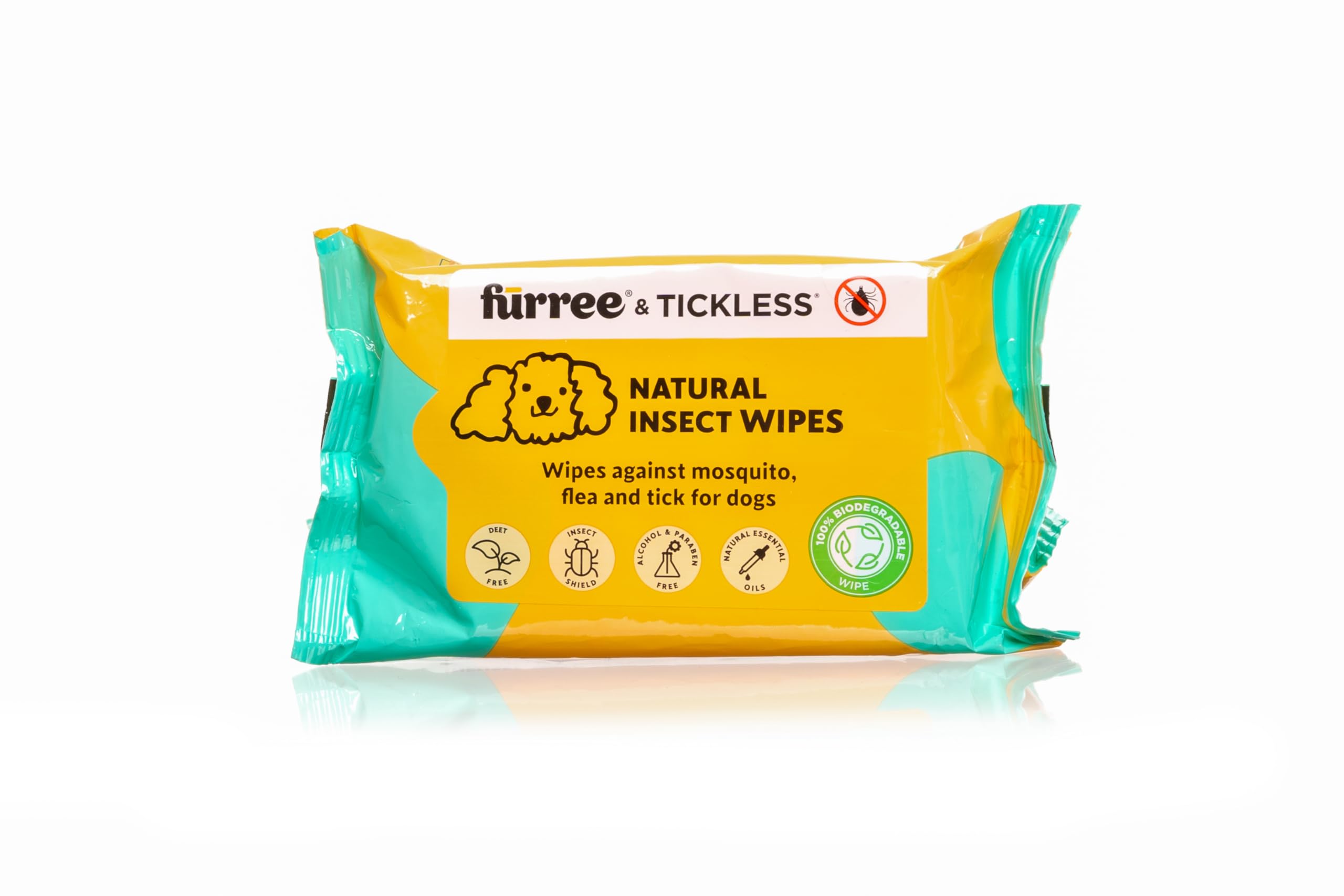 Tickless Natürliche Insekten-Tücher für Haustiere - 6er-Packung | Feuchttücher gegen Zecken, Flöhe, Mücken
