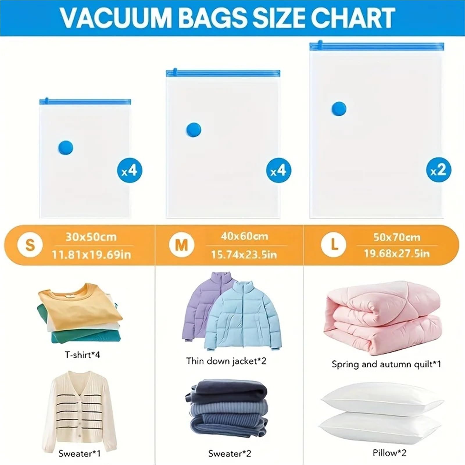 Bolsas de Compresión al Vacío Juego de bolsas compresión al vacío 8/11 piezas