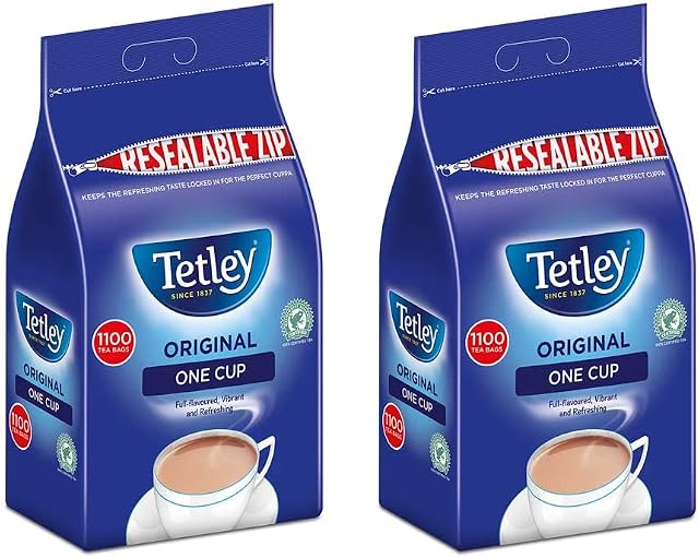 Tetley Original One Cup Black Tea Bags Case of 2x1100 packs (5.15kg)