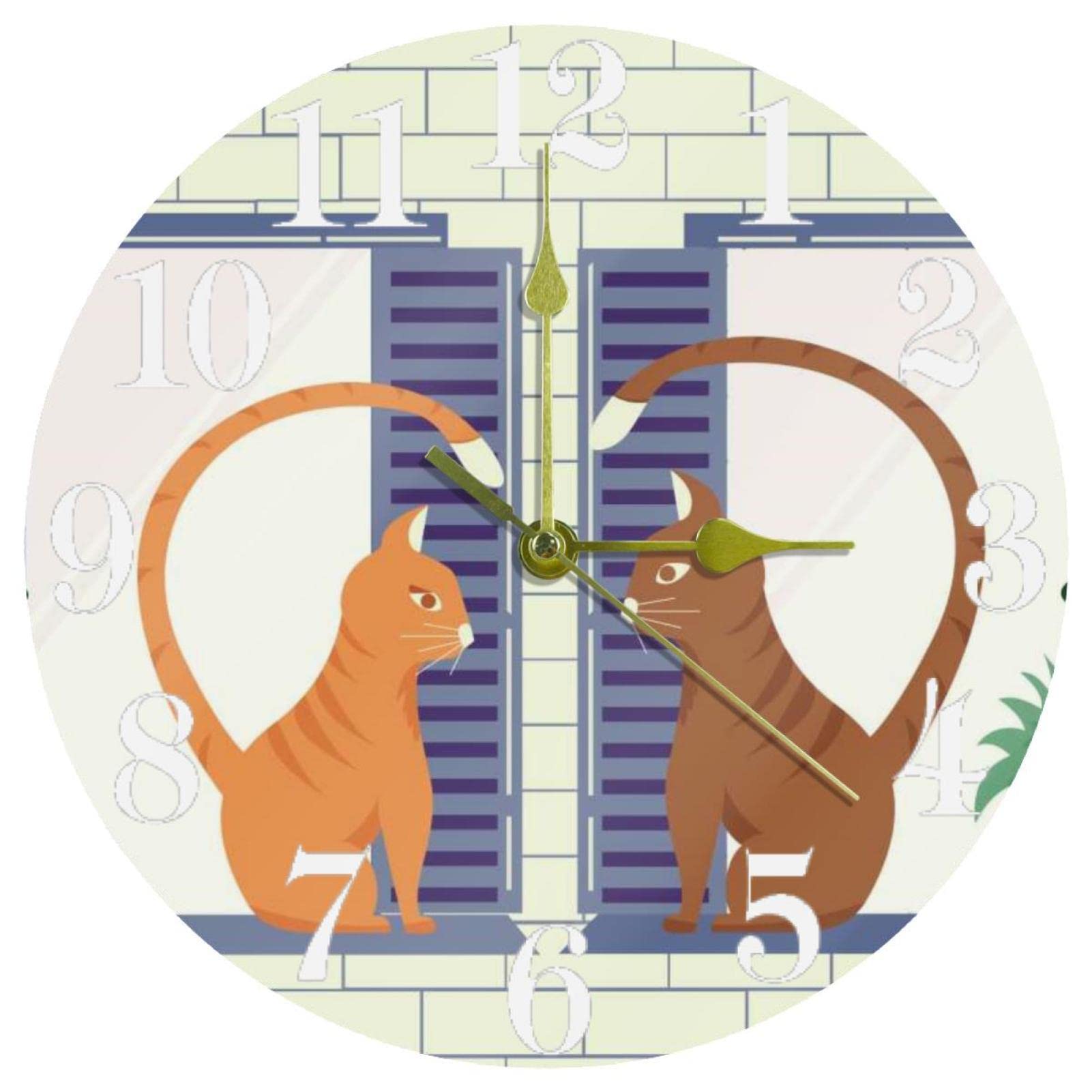 Horloge murale chat de 25,4 cm silencieuse pour décorer la cuisine