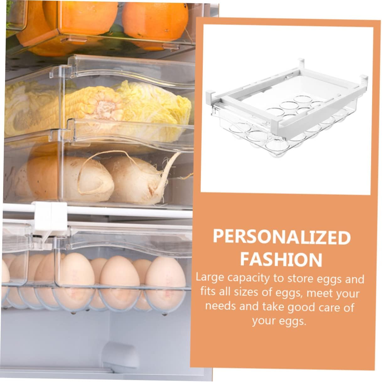 Refrigerator Storage Box Drawer Design Space-saving Organizer for Fridge Multifunctional Food Storage Holder for Vegetables Kitchen